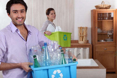 Professional waste removal team at work